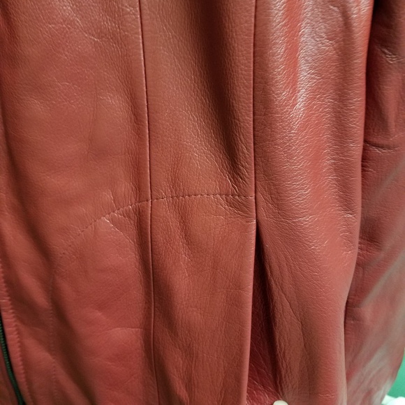 Ladies Burgundy Leather Jacket Sz Small - Picture 5 of 6